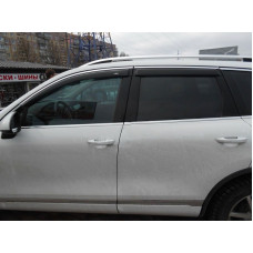 Дефлекторы окон ветровики Volkswagen Touareg 2010-2018 Хром молдинг