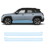 Антигравийная защитная бронепленка по лекалам для Mini Aceman F74 2024- нижняя зона кузова пороги