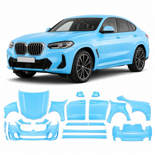 Антигравийная защитная бронепленка по лекалам для BMW X4 G02 facelift 2021- полный кузов