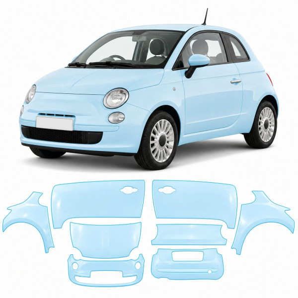 Антигравійна захисна бронеплівка за лекалами для Fiat 500 II 2007- повний кузов