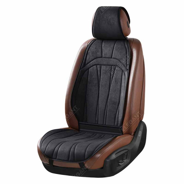 Накидки для передних сидений Алькантара Elegant ANCONA Черныеые Передние 2 шт (700 806)