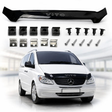 Дефлектор капота мухобійка Mercedes Vito 639 2003-2014 Євро кріплення Voron Glass