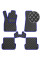 Коврики в салон Экокожа для Audi A4 (В6 / B7) 2001-2008 Черные-Синий 5 шт (Rombus)