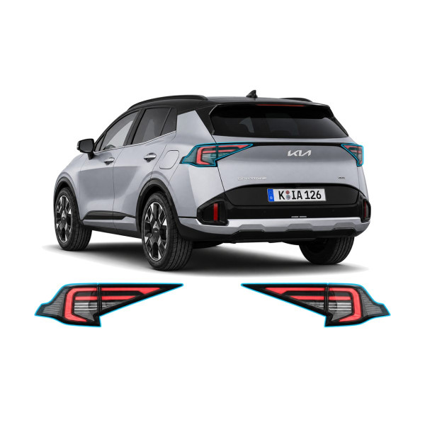 Антигравийная защитная бронепленка по лекалам для Kia Sportage NQ5 facelift 2025 - задние фонари стопы