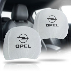 Чехлы для подголовников Универсальные Opel Белые 2 шт