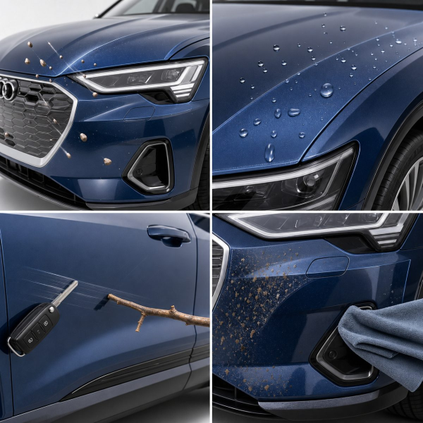Антигравийная защитная бронепленка по лекалам для Audi e-tron GT J1 2021- нижняя зона кузова пороги
