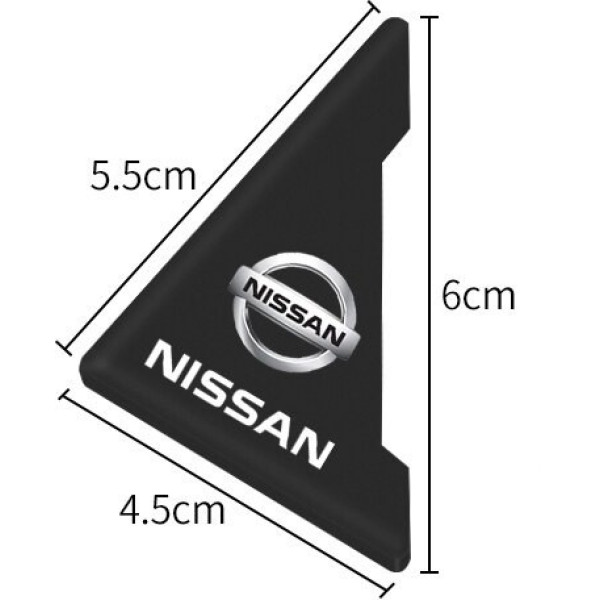 Захист кутів дверей Nissan 2 шт Гумові 45х58х47 мм на скотчі Чорні Посилені (протиударні чохли від сколів)