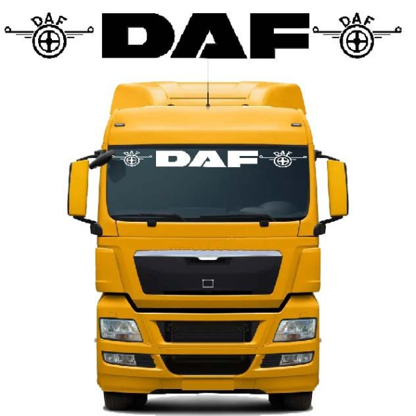 Наклейка на лобовое стекло авто DAF 135 x 1000 мм Наружная Черная