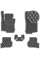 Коврики в салон для Volkswagen Golf VII 2012- Экокожа с подпятником Черные 5 шт (Rombus)