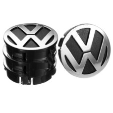 Колпачки заглушки на литые диски Volkswagen 60 / 55 мм Черные 4 шт