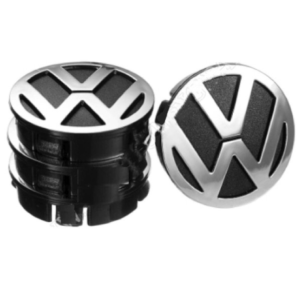 Колпачки заглушки на литые диски Volkswagen 60 / 55 мм Черные 4 шт