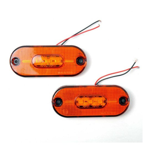 Габарит LED овальный 110х40 мм 12/24V 3 диода Оранжевый 2 шт (FR 181 К 470)
