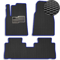 Килимки в салон EVA для Chevrolet Captiva 2006-2010 з підп'ятником Чорні-Синій кант 5 шт