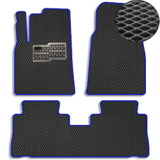 Коврики в салон EVA для Chevrolet Captiva 2006-2010 с подпятником Черные-Синий кант 5 шт