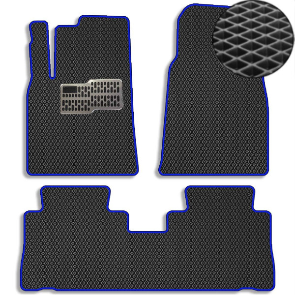 Килимки в салон EVA для Chevrolet Captiva 2006-2010 з підп'ятником Чорні-Синій кант 5 шт