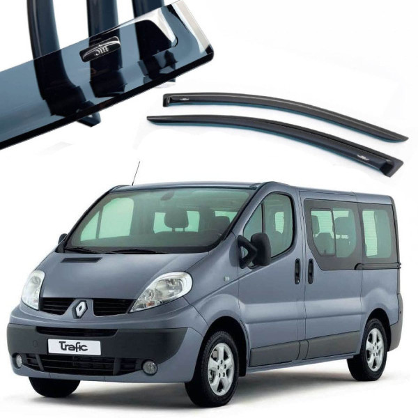 Дефлекторы окон ветровики Renault Trafic / Vivaro 2001-2014 на скотче (REN23)