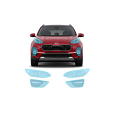 Антигравийная защитная бронепленка по лекалам для Kia Sportage QL facelift 2018-2021 - оптика (фары и ПТФ)