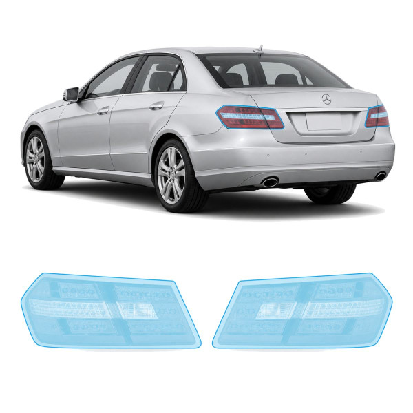 Антигравийная защитная бронепленка по лекалам для Mercedes-Benz E-Class W212 2009-2013 - задние фонари стопы