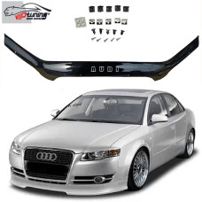 Дефлектор капоту мухобійка для Audi A4 (В7) 2005-2008 Євро Кріплення (Vip Tuning) AD09