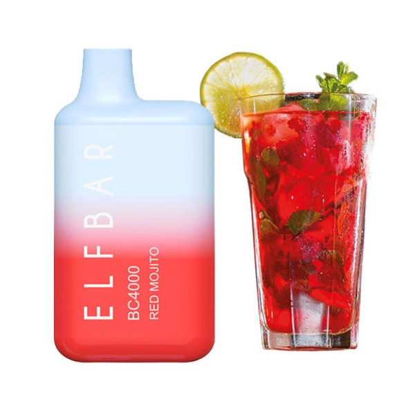 Elf Bar BC4000 POD  5% Оригинал Red Mojito Красный Мохито (Подзаряжаемый)