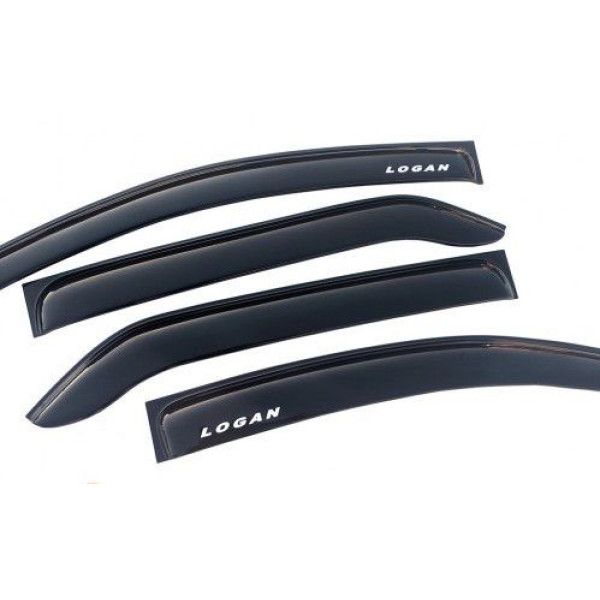 Дефлектори вікон вітровики Renault Logan 2004-2012 Седан 3М Скотч Voron Glas