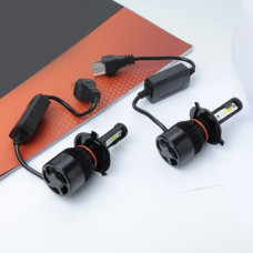 LED лампи автомобільні H4 радіатор+кулер 3х кольоровий+страбоскоп FL04/27W/3000К-6000K/IP65/9-24V 2шт 5