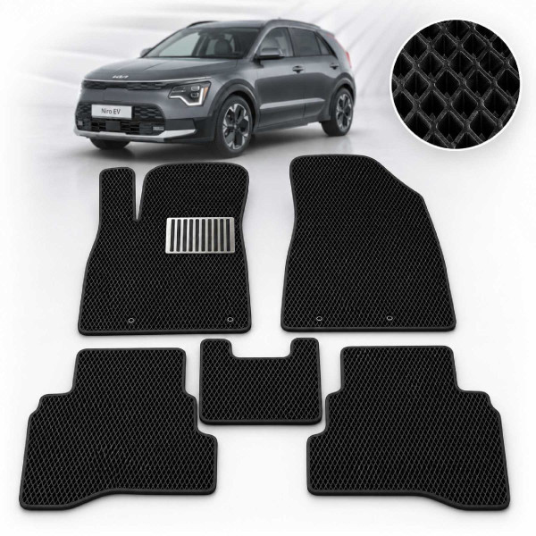Коврики в салон EVA для Kia Niro (hybrids) 2016- с подпятником 5 шт K-41
