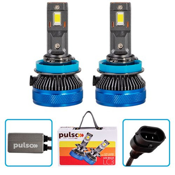 LED лампи для авто Pulso H11 H8 H9 H16 LED-chips 3570 CSP 9-30V 2*65W 13000Lm