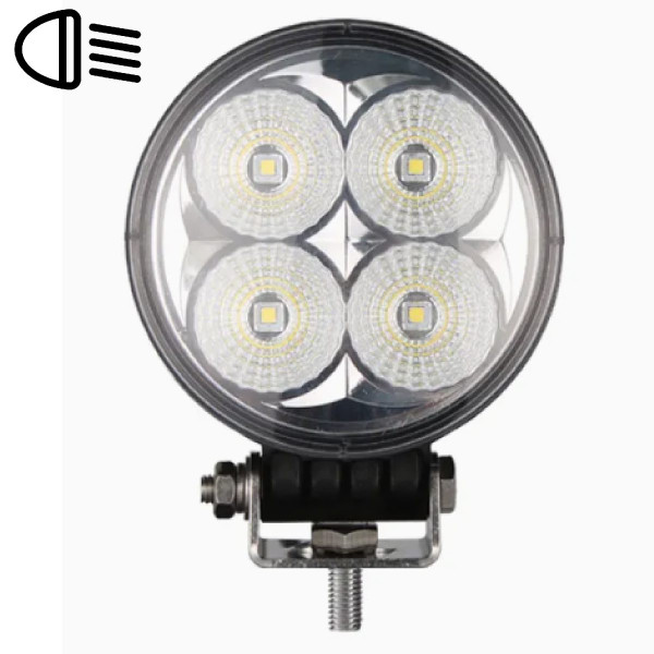 LED фара Brevia EPISTAR Flood Ближнє світло 10-30V 12W (4x3W) 880Lm Алюмінієвий корпус IP68 (10601RFX1)