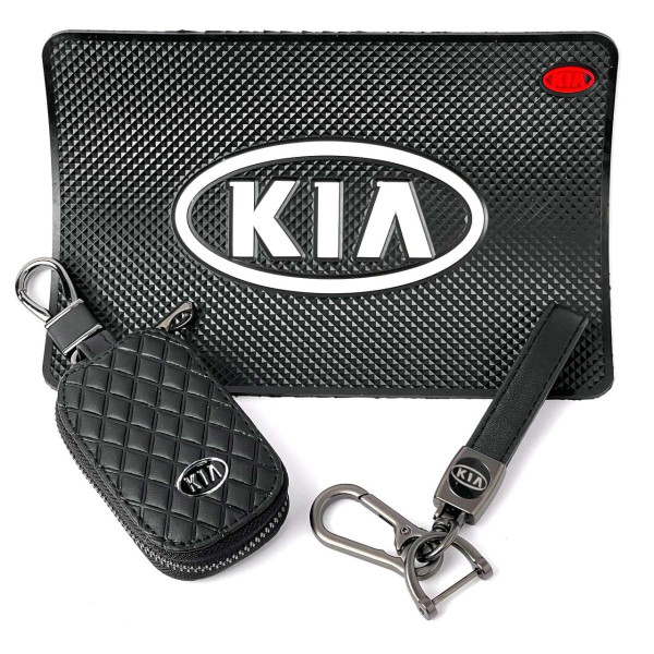 Автонабір №77 для Kia Килимок Брелок плетений карабіном чохол для автоключів