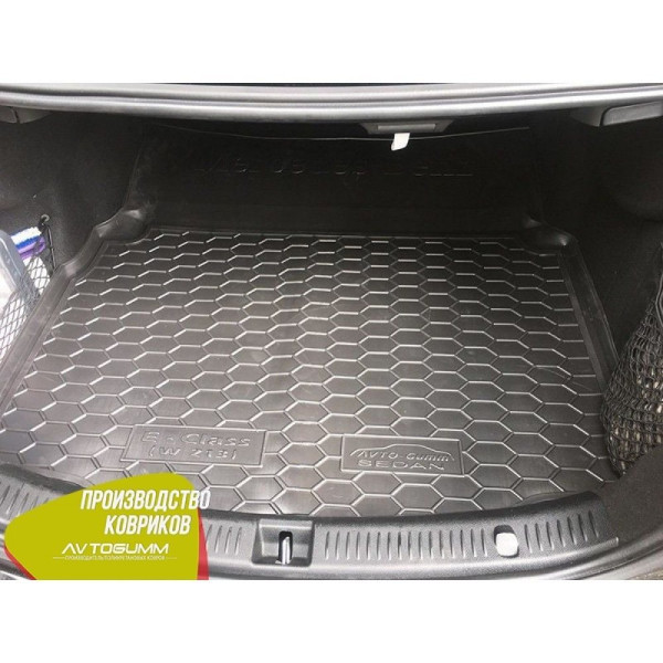 Автомобільний килимок у багажник Mercedes E (W213) 2016 - борт 2-3 см Гумовий Чорний (Avto-Gumm)