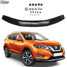 Дефлектор капоту мухобійка Nissan X-Trail (T32) Nissan Rogue 2014-2020 Євро Кріплення (Vip Tuning)