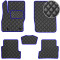 Коврики в салон Экокожа для Ford Focus II 2004-2010 Черные-Синий 5 шт (Rombus)