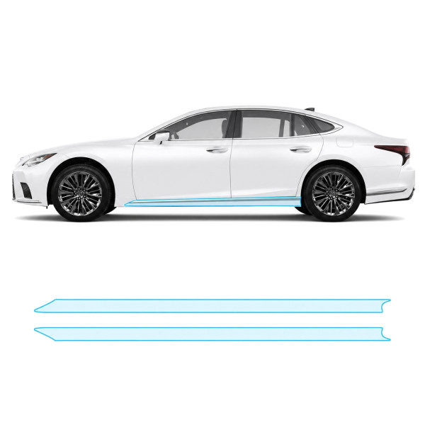 Антигравийная защитная бронепленка по лекалам для Lexus LS XF50 facelift 2021- нижняя зона кузова пороги