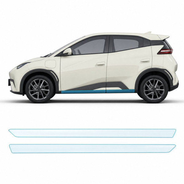 Антигравійна захисна бронеплівка за лекалами для BYD Seagull (Dolphin Surf) I 2023- нижня зона кузова пороги