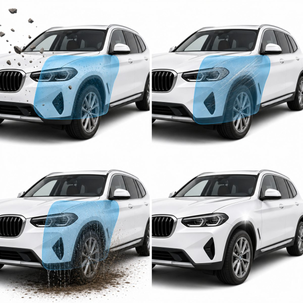 Антигравійна захисна бронеплівка за лекалами для BMW X3 G01 facelift 2021-2024 - задній бампер