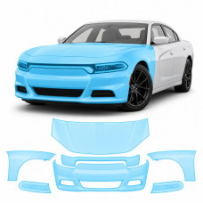 Антигравійна захисна бронеплівка за лекалами для Dodge Charger LD facelift 2015-2023 - передня частина авто (капот бампер крила))