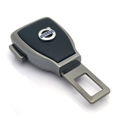 Заглушка переходник ремня безопасности с логотипом Volvo Темный хром 1 шт