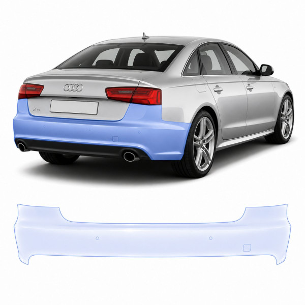 Антигравійна захисна бронеплівка за лекалами для Audi A6 C7 2011-2018 - задній бампер