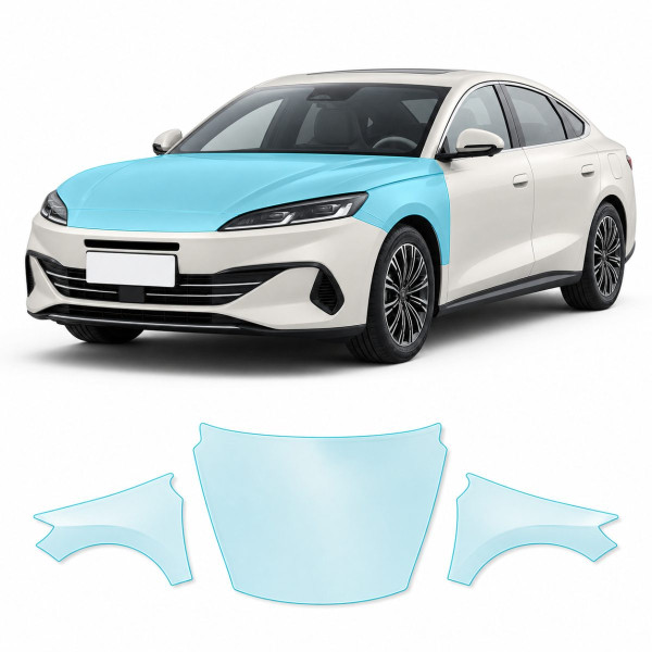 Антигравійна захисна бронеплівка за лекалами для BYD Qin L (Seal 06 / Seal 6 DM-i) I 2024- капот і передні крила