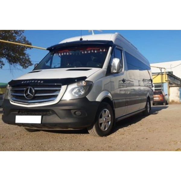 Дефлектор капоту мухобійка Mercedes-Benz Sprinter 2013-2021 Евро Крепление (Vip Tuning) MRD08