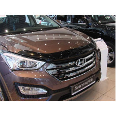 Дефлектор капота мухобойка для Hyundai Santa Fe 2012-2018 темная