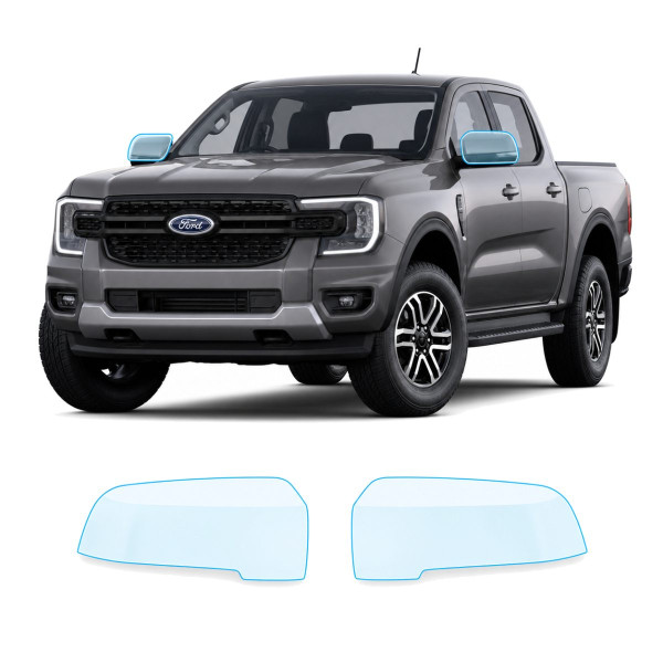 Антигравийная защитная бронепленка по лекалам для Ford Ranger IV 2022- зеркала