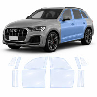 Антигравійна захисна бронеплівка за лекалами для Audi Q7 4M facelift 2020-2024 - зони дверей і стійки вікон