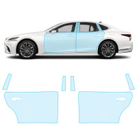 Антигравийная защитная бронепленка по лекалам для Lexus LS XF50 2018-2020 - зоны дверей и стойки окон