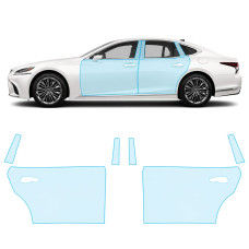 Антигравийная защитная бронепленка по лекалам для Lexus LS XF50 2018-2020 - зоны дверей и стойки окон