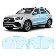 Антигравийная защитная бронепленка по лекалам для Mercedes-Benz GLE W167 2019-2023 - зоны дверей и стойки окон