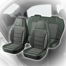 Чехлы Пилот для сидений Lanos ЗАЗ (задние сидения горбы) Черная ткань Черно-серая ткань