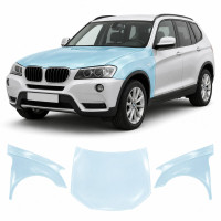 Антигравийная защитная бронепленка по лекалам для BMW X3 F25 2010-2017 - капот и передние крылья