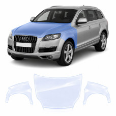 Антигравийная защитная бронепленка по лекалам для Audi Q7 4L 2005-2015 - капот и передние крылья